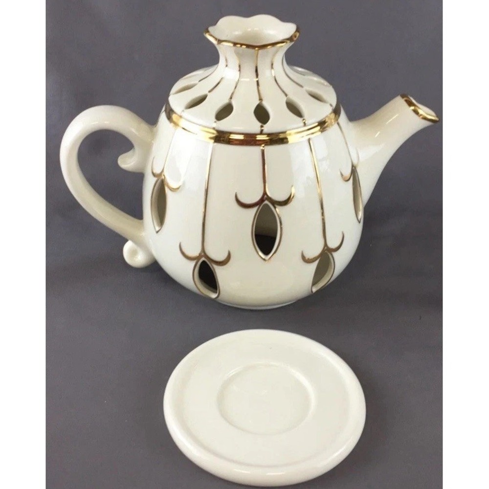 Partylite Tea for Two‎ Votive Candle Holder Teapot w/Matching Cup & Saucer Sets - Picture 3 of 10